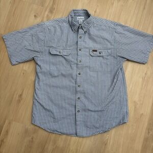Carhartt Plaid Mens Button Up Short Sleeve Shirt Size Large Tall